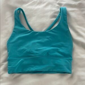Lululemon energy longline bra in turquoise size 2